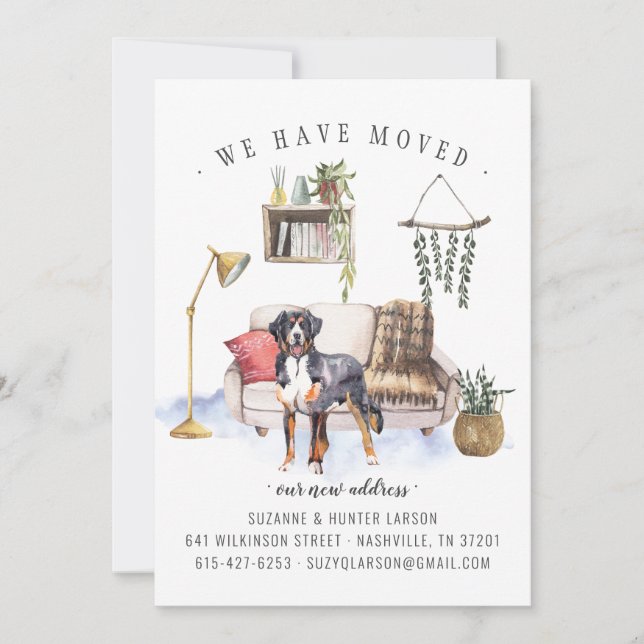 Bernese Mountain Dog | Moving Announcement (Front)