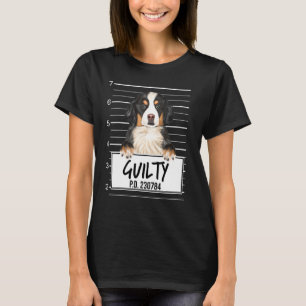 Bernese Mountain Dog Mugshot Guilty Dog T-Shirt