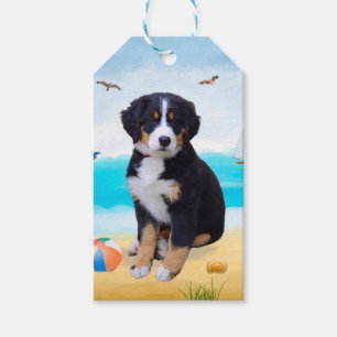 Bernese Mountain Dog on Beach Gift Tags