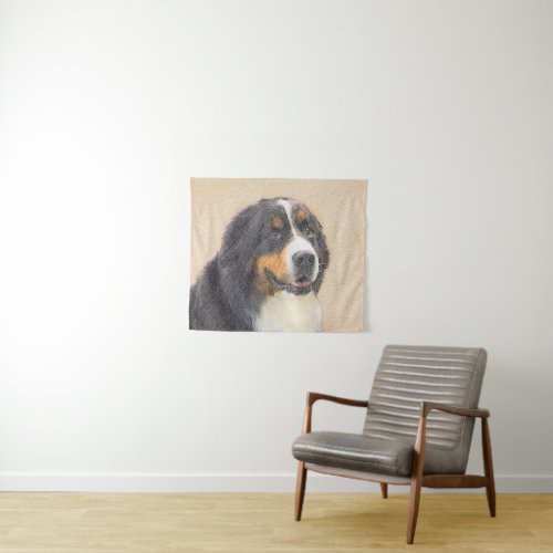 Bernese Mountain Dog Painting _ Cute Original Do Tapestry