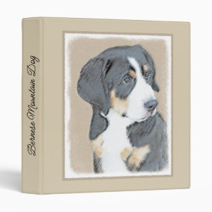 Bernese Mountain Dog Painting - Original Dog Art 3 Ring Binder