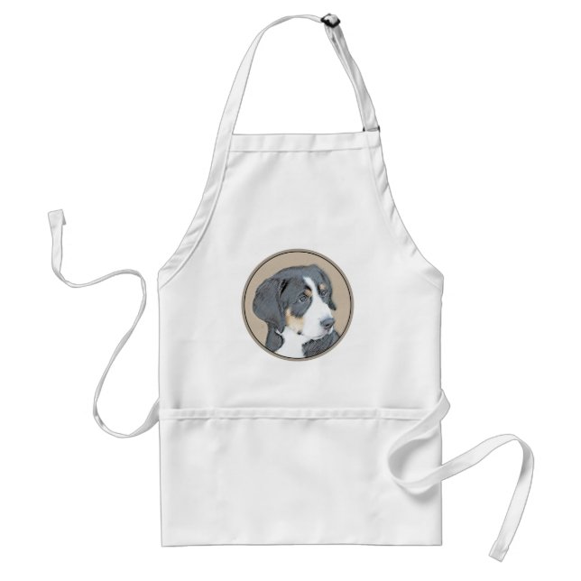 Bernese Mountain Dog Painting - Original Dog Art Adult Apron (Front)