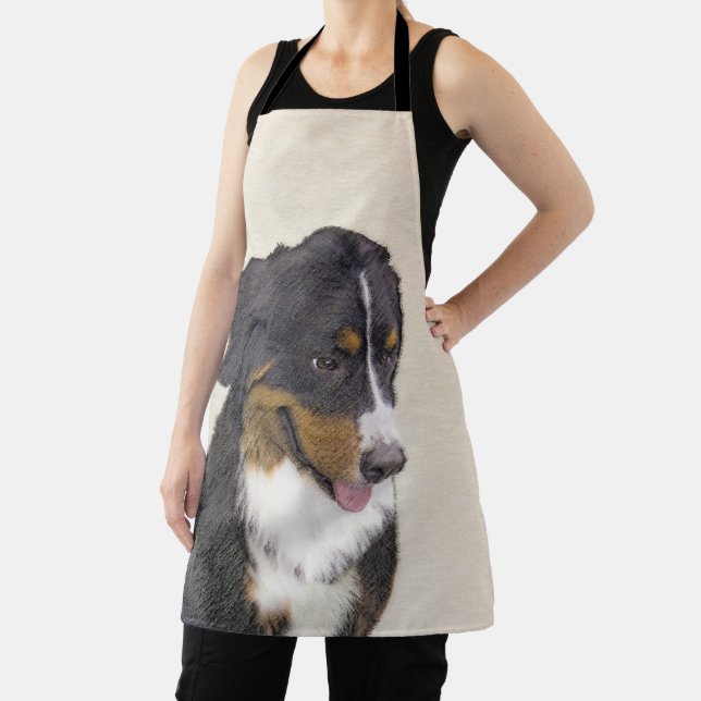 Bernese Mountain Dog Painting - Original Dog Art Apron (Insitu)