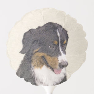 Bernese Mountain Dog Painting - Original Dog Art Balloon