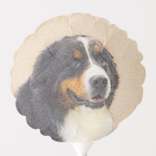 Bernese Mountain Dog Painting - Original Dog Art Balloon