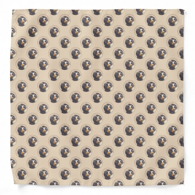 Bernese Mountain Dog Painting - Original Dog Art Bandana (Front)