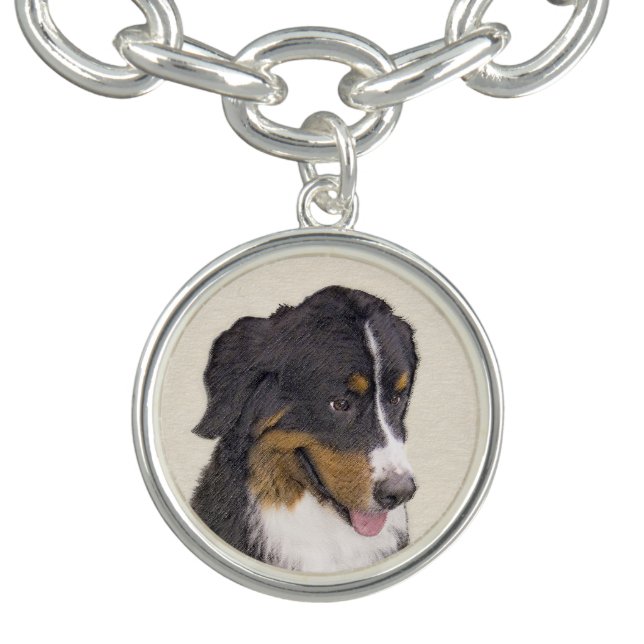Bernese Mountain Dog Painting - Original Dog Art Bracelet (Design)