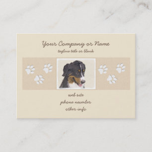 Bernese Mountain Dog Painting - Original Dog Art Business Card
