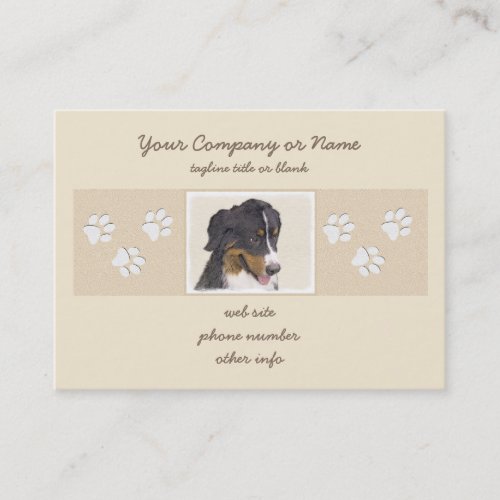 Bernese Mountain Dog Painting _ Original Dog Art Business Card