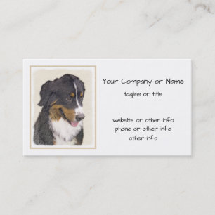 Bernese Mountain Dog Painting - Original Dog Art Business Card