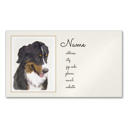 Bernese Mountain Dog Painting _ Original Dog Art Business Card Magnet