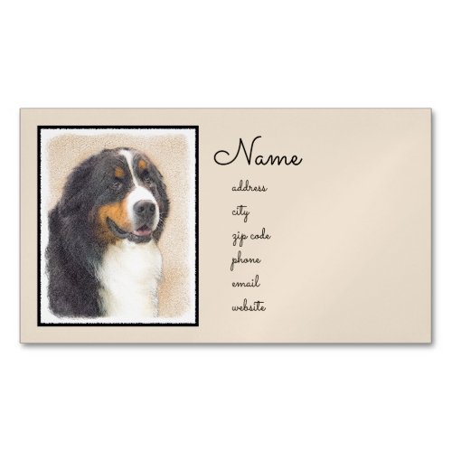 Bernese Mountain Dog Painting _ Original Dog Art Business Card Magnet