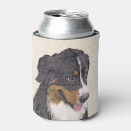 Bernese Mountain Dog Painting _ Original Dog Art Can Cooler