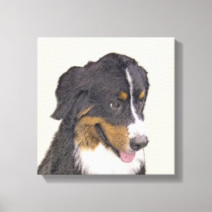 Bernese Mountain Dog Painting - Original Dog Art Canvas Print