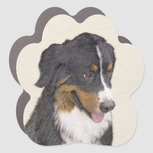 Bernese Mountain Dog Painting - Original Dog Art Car Magnet