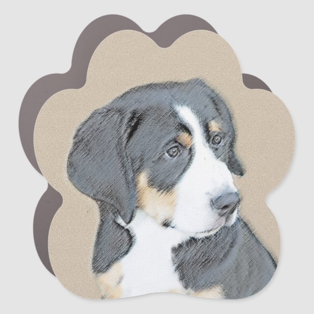 Bernese Mountain Dog Painting - Original Dog Art Car Magnet (Front)