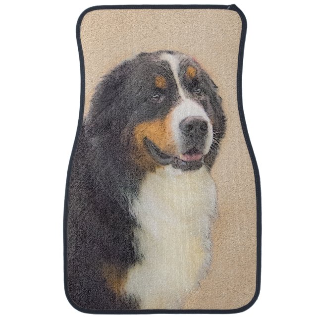 Bernese Mountain Dog Painting - Original Dog Art Car Mat (Front)
