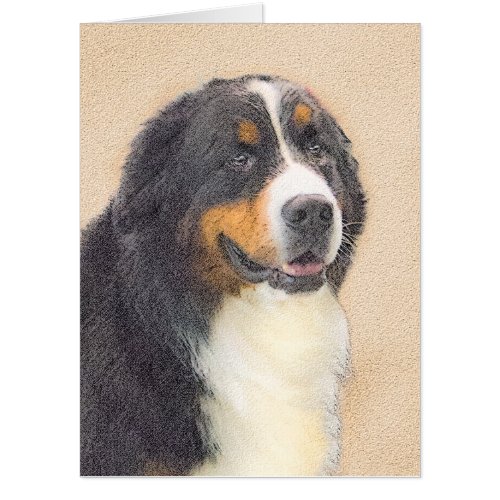 Bernese Mountain Dog Painting _ Original Dog Art Card