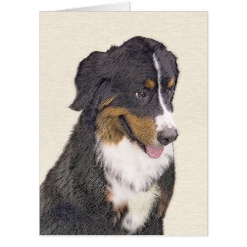 Bernese Mountain Dog Painting _ Original Dog Art Card