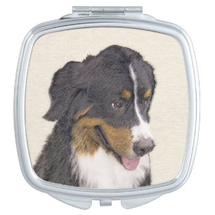 Bernese Mountain Dog Painting - Original Dog Art Compact Mirror