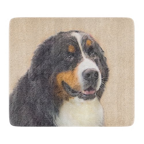 Bernese Mountain Dog Painting _ Original Dog Art Cutting Board