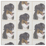 Bernese Mountain Dog Painting - Original Dog Art Fabric