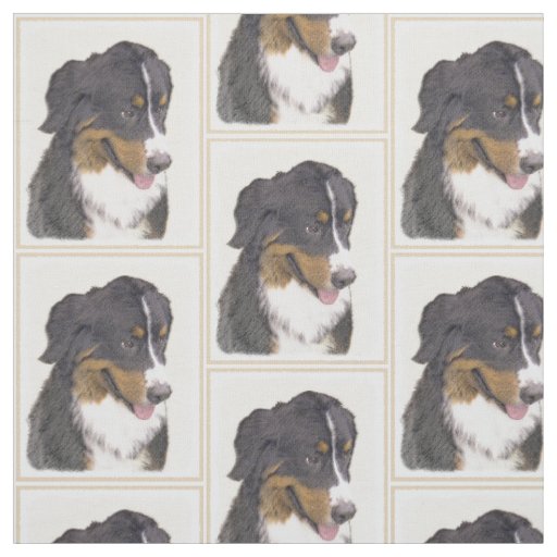 Bernese Mountain Dog Painting - Original Dog Art Fabric