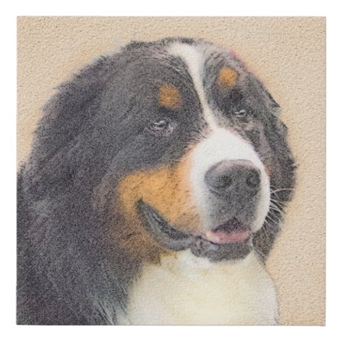 Bernese Mountain Dog Painting _ Original Dog Art Faux Canvas Print