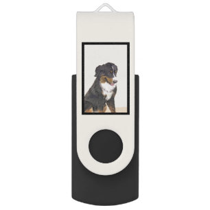 Bernese Mountain Dog Painting - Original Dog Art Flash Drive