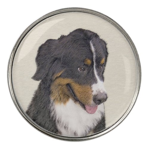 Bernese Mountain Dog Painting _ Original Dog Art Golf Ball Marker