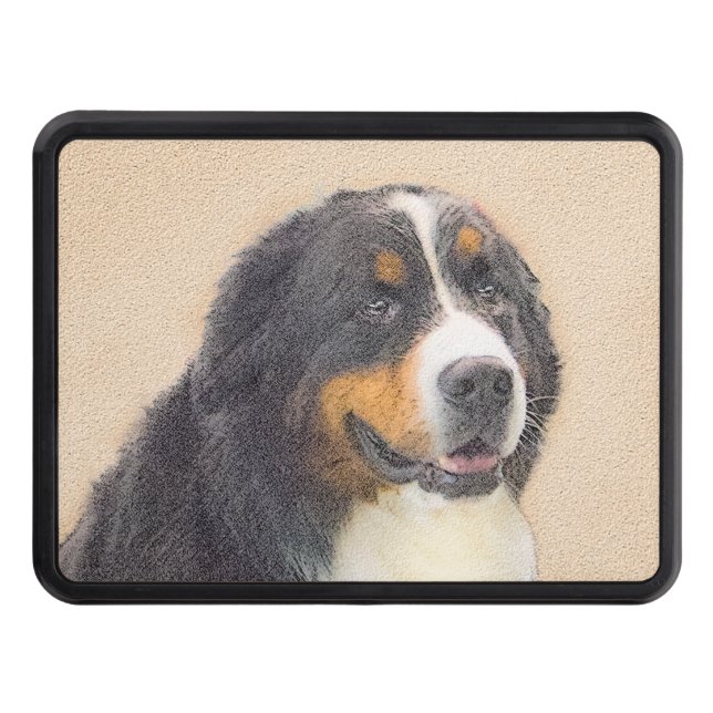 Bernese Mountain Dog Painting - Original Dog Art Hitch Cover (Front)