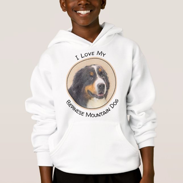 Bernese Mountain Dog Painting - Original Dog Art Hoodie (Front)