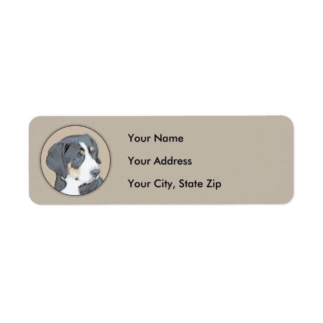 Bernese Mountain Dog Painting - Original Dog Art Label (Front)