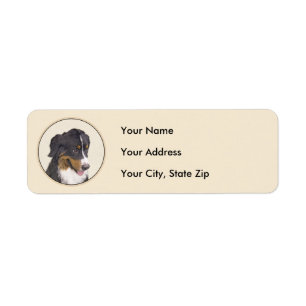 Bernese Mountain Dog Painting - Original Dog Art Label