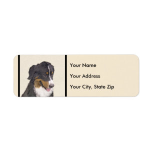 Bernese Mountain Dog Painting - Original Dog Art Label
