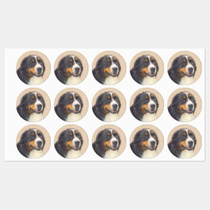 Bernese Mountain Dog Painting - Original Dog Art Labels