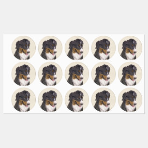 Bernese Mountain Dog Painting - Original Dog Art Labels