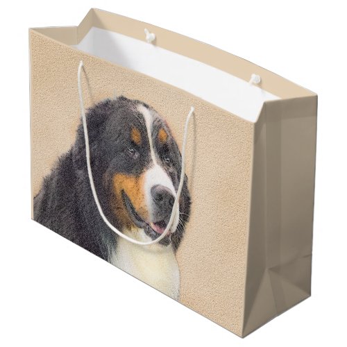 Bernese Mountain Dog Painting _ Original Dog Art Large Gift Bag