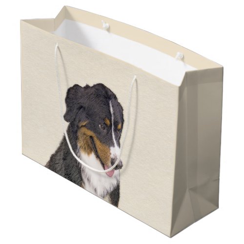 Bernese Mountain Dog Painting _ Original Dog Art Large Gift Bag