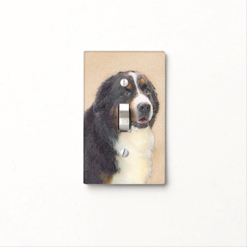 Bernese Mountain Dog Painting _ Original Dog Art Light Switch Cover