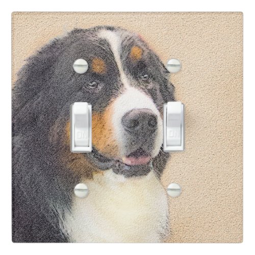 Bernese Mountain Dog Painting _ Original Dog Art Light Switch Cover