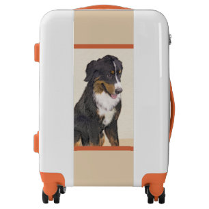 Bernese Mountain Dog Painting - Original Dog Art Luggage