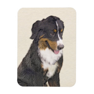 Bernese Mountain Dog Painting - Original Dog Art Magnet