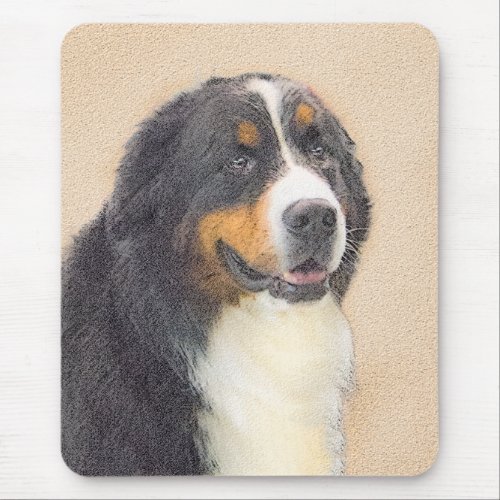 Bernese Mountain Dog Painting _ Original Dog Art Mouse Pad