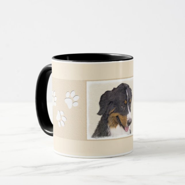 Bernese Mountain Dog Painting - Original Dog Art Mug (Front Left)