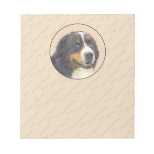 Bernese Mountain Dog Painting - Original Dog Art Notepad