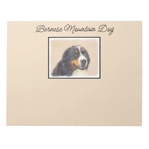 Bernese Mountain Dog Painting _ Original Dog Art Notepad