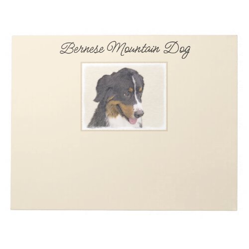 Bernese Mountain Dog Painting _ Original Dog Art Notepad