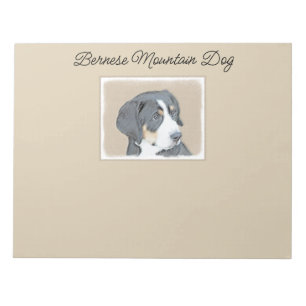 Bernese Mountain Dog Painting - Original Dog Art Notepad