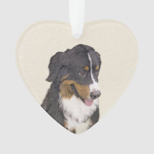 Bernese Mountain Dog Painting - Original Dog Art Ornament
